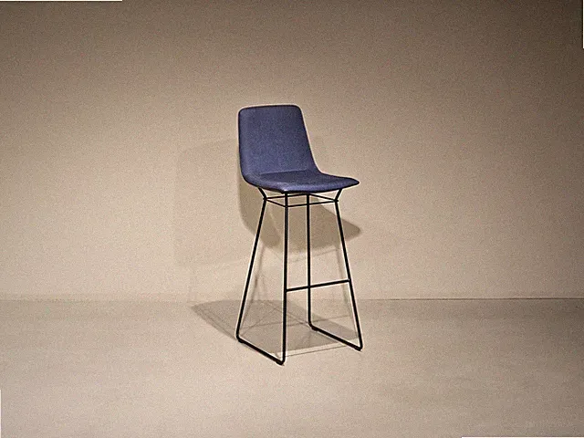 Freifrau Amelie High | Barstuhl Designer Minimalistisch Blau