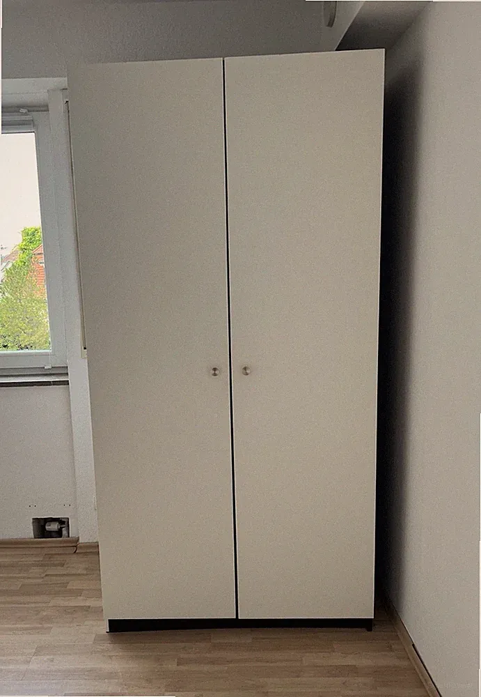 Freistehender Kleiderschrank weiß 100x60x200 cm Holzwerkstoff 2 Türen