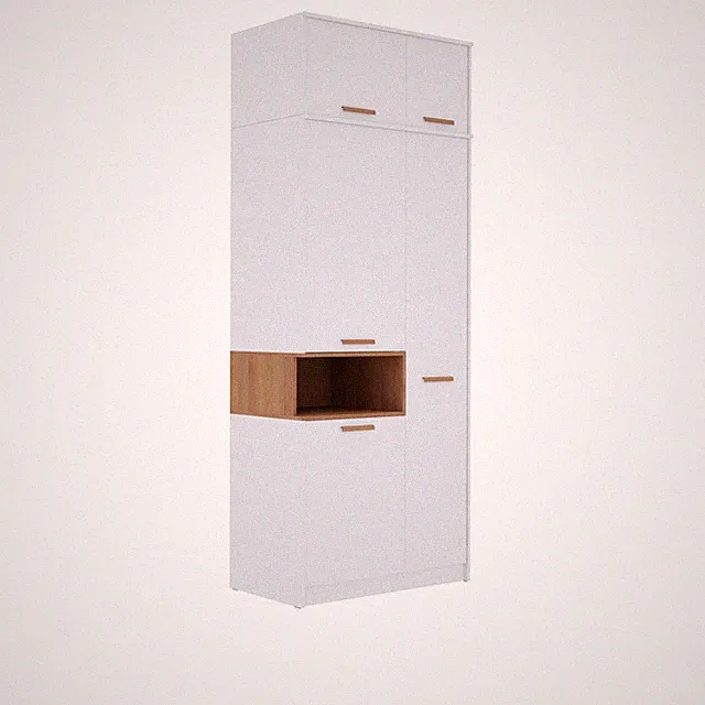 Fünftüriger Kleiderschrank 235cm Grant 01N mit Kleiderstange+ Aufsatz Grant 18N
