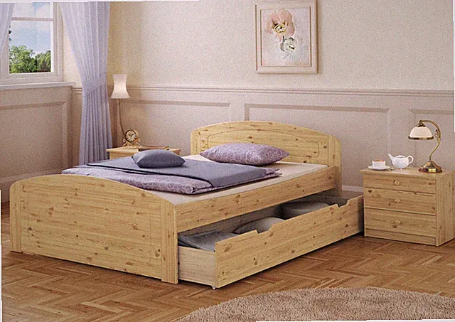 Funktionsbett Doppelbett Bettkästen 140x200 Bett Holzbett Zubehör wählbar