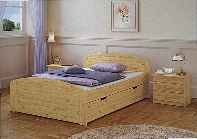 Funktionsbett Doppelbett Bettkästen 160x200 Senioren Massivholz Zubehör wählbar