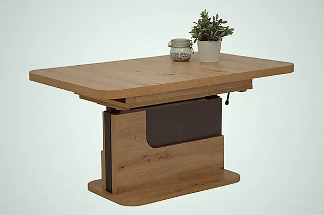 Funktionscouchtisch Herbert, auszieh- und höhenverstellbar, Farbe artisan eiche