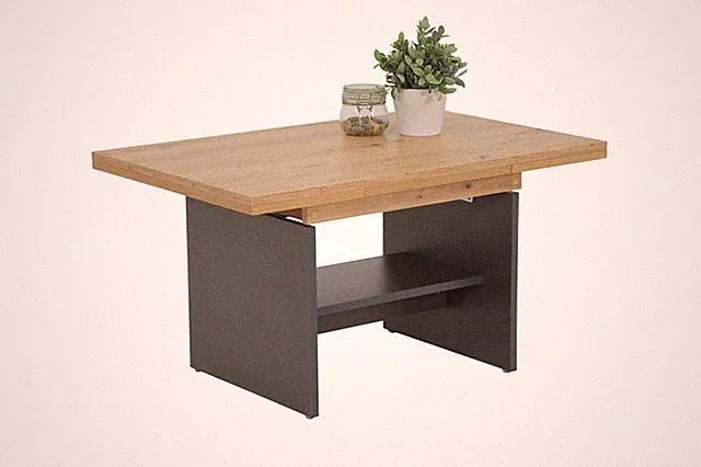 Funktionscouchtisch MARCEL, auszieh- und höhenverstellbar, Farbe artisan-eiche /