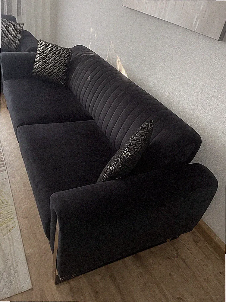 Funktionsgarnitur Sofa in Schwarz/ Gold