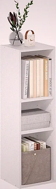 Furinno 3-stufiges Aufbewahrungsregal 25 cm Breite Weiß