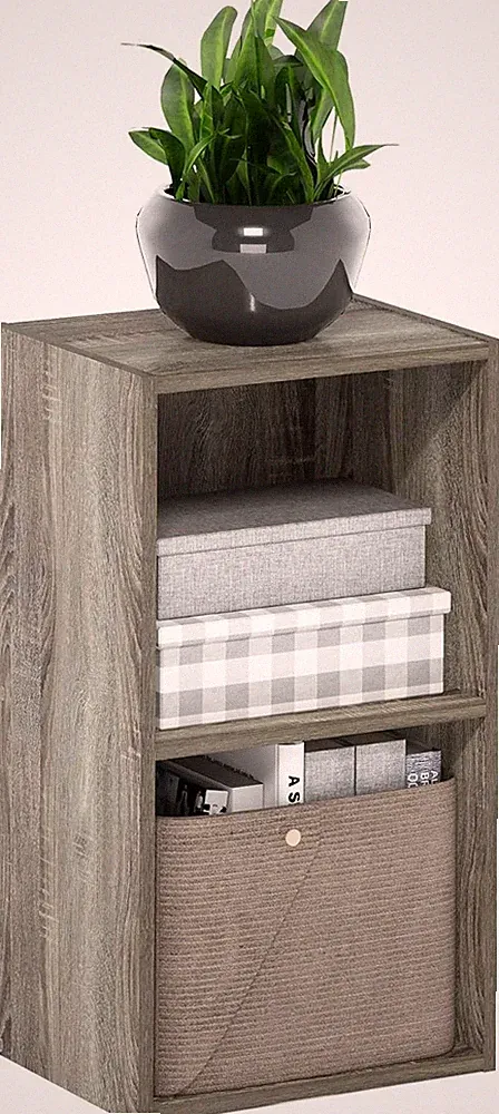 Furinno Pasir 2-stufiges Bücherregal mit offenem Regal, Französische Eiche