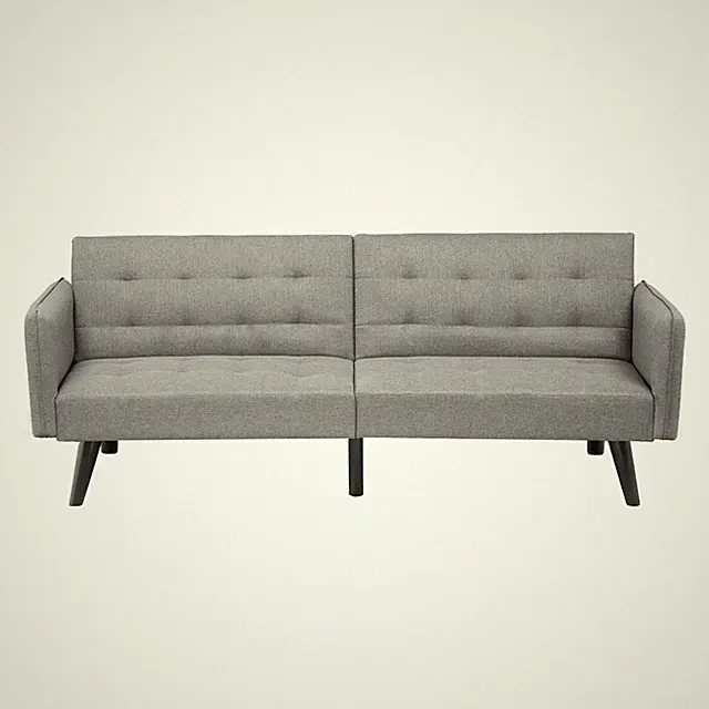 FURNIFY® Schlafsofa ARON 186cm mit Stoffbezug Klappsofa mit Schlaffunktion Grau