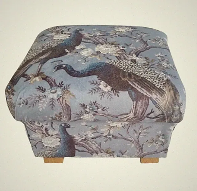 Fußbank mit Stauraum Laura Ashley Belvedere Stoff Pouf Fußteil Fußstütze Vögel
