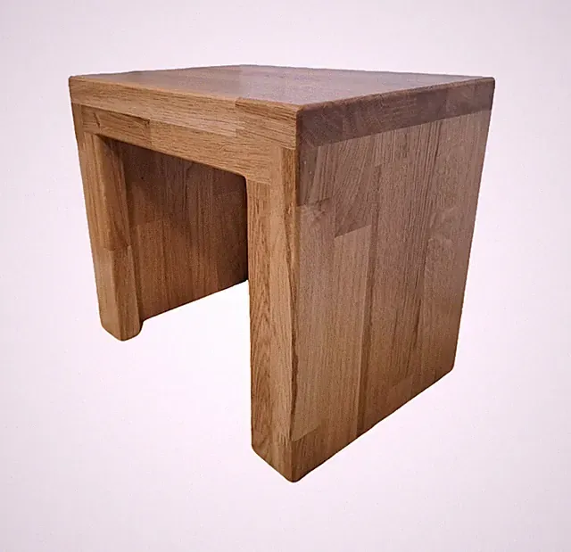 Fußbank Sitzhocker Eiche Holzbank Handmade Ständer Fußtritt Säule Blumenständer