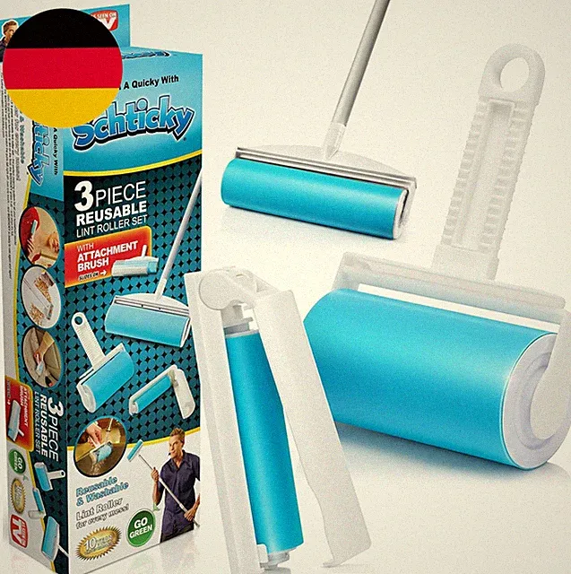 Fusselrollen-Set Mit Ausziehbarer Edelstahlstange, 3-Teiliges Set Mit Wiederverw