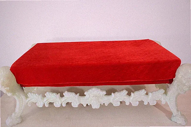 Fußhocker *BOLLYWOOD* Sitzbank Hocker Hundekissen Katzenkissen Glitzer rot 88 cm