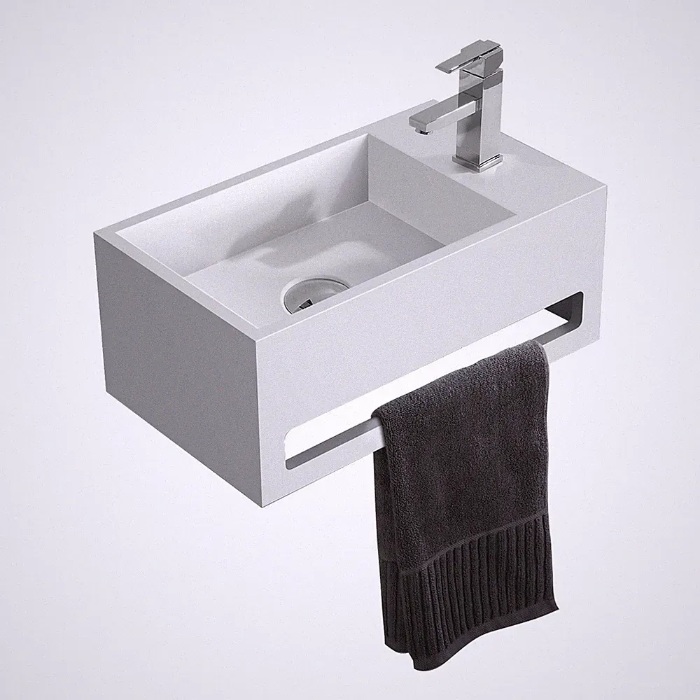 Gäste WC Waschbecken für Gästebadezimmer Kunststein Design Bad Badezimmer klein