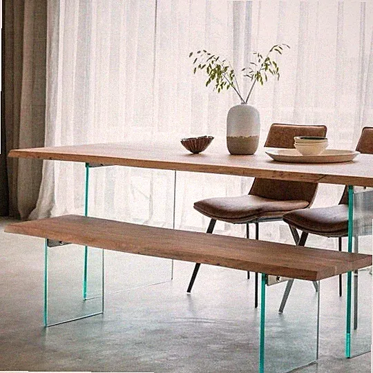 Gallery Direct Ferndale Esstisch 200 cm Akazienholz und Glas UVP 1299 £