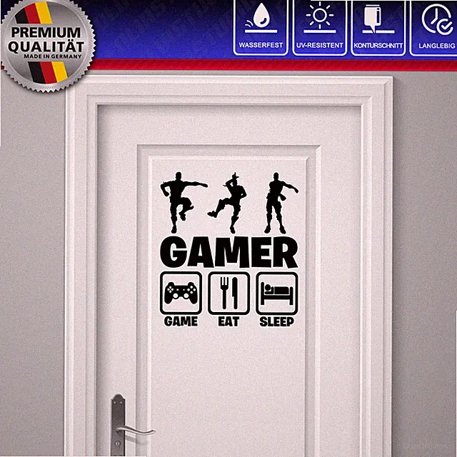 GAMER ZONE Gaming Game Games Spiele Dance TÜR MÖBEL AUFKLEBER *** Viele Farben