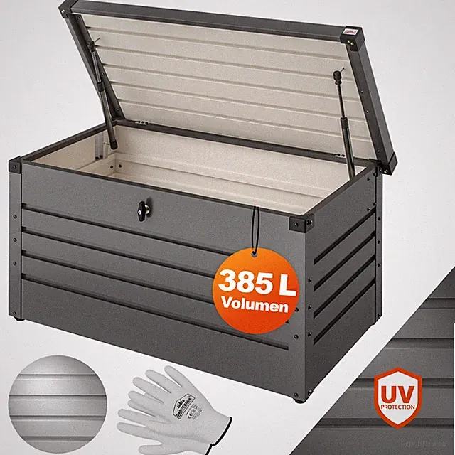 GARDEBRUK® Gartenbox Metall inkl. Handschuhe Gasdruckfedern Anthrazit
