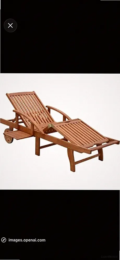 Garden Pleasure Beverly Hills Holzliegestuhl klappbar mit Rollen 195x74 cm