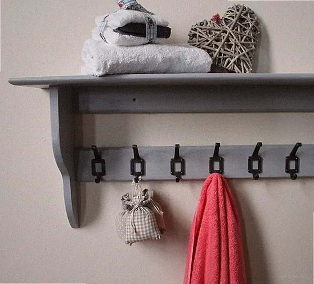 Garderobe Flurregal rustikal Küchenregal mit Haken Wandbehang Regal