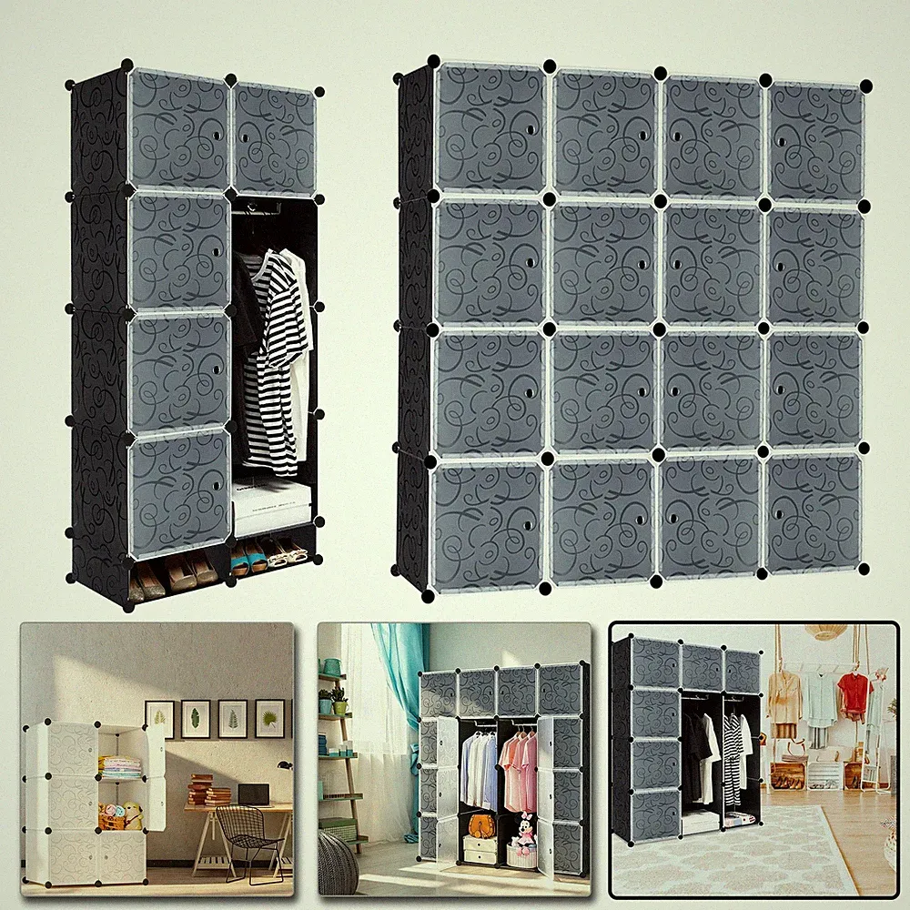 Garderobe Kleiderschrank Steckregalsystem Schuhregal Büro Aufbewahrung 6-16 Box