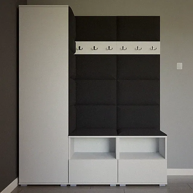 Garderoben-Set Nela II Flurgarderobe Hochschrank Garderobenpaneel Schuhschrank
