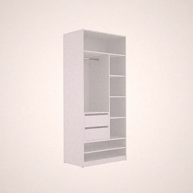 Garderoben-Set TRES 13B offener Kleiderschrank 90x206cm Kleiderstange Schubladen
