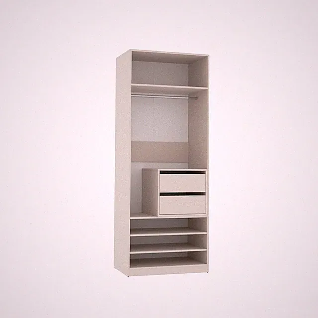 Garderoben-Set TRES 14C offener Kleiderschrank 80x206cm Kleiderstange Schubladen