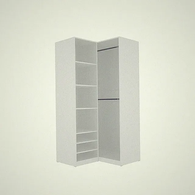 Garderoben-Set TRES N/B offener Kleiderschrank mit 2 Kleiderstangen und Fächer