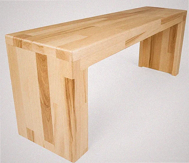 Garderobenbank Buche Holz Handarbeit Holzbank Flurbank Sitzbank Tisch Blumenbank