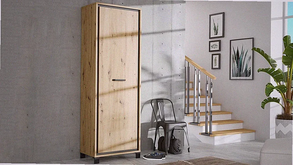 Garderobenschrank Dielenschrank Mehrzweckschrank Trondheim Artisan Eiche 1-trg