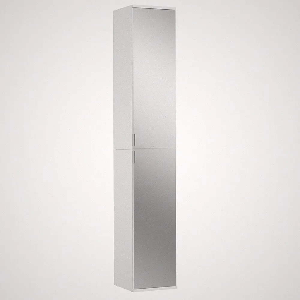 Garderobenschrank PROJEKT X - weiß - mit Spiegel - 30 cm breit Kleiderschrank