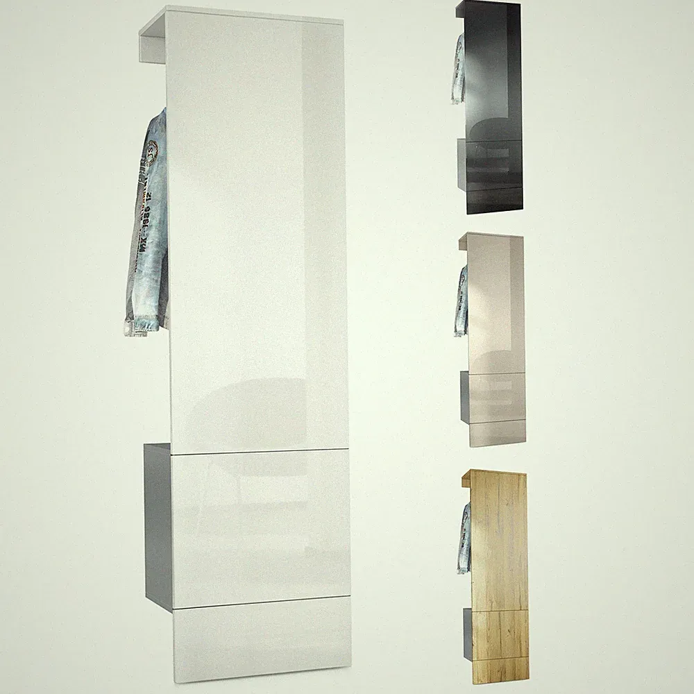Garderobenset Flur Garderobe Diele Paneel Möbel Carlton Set 5 in Anthrazit