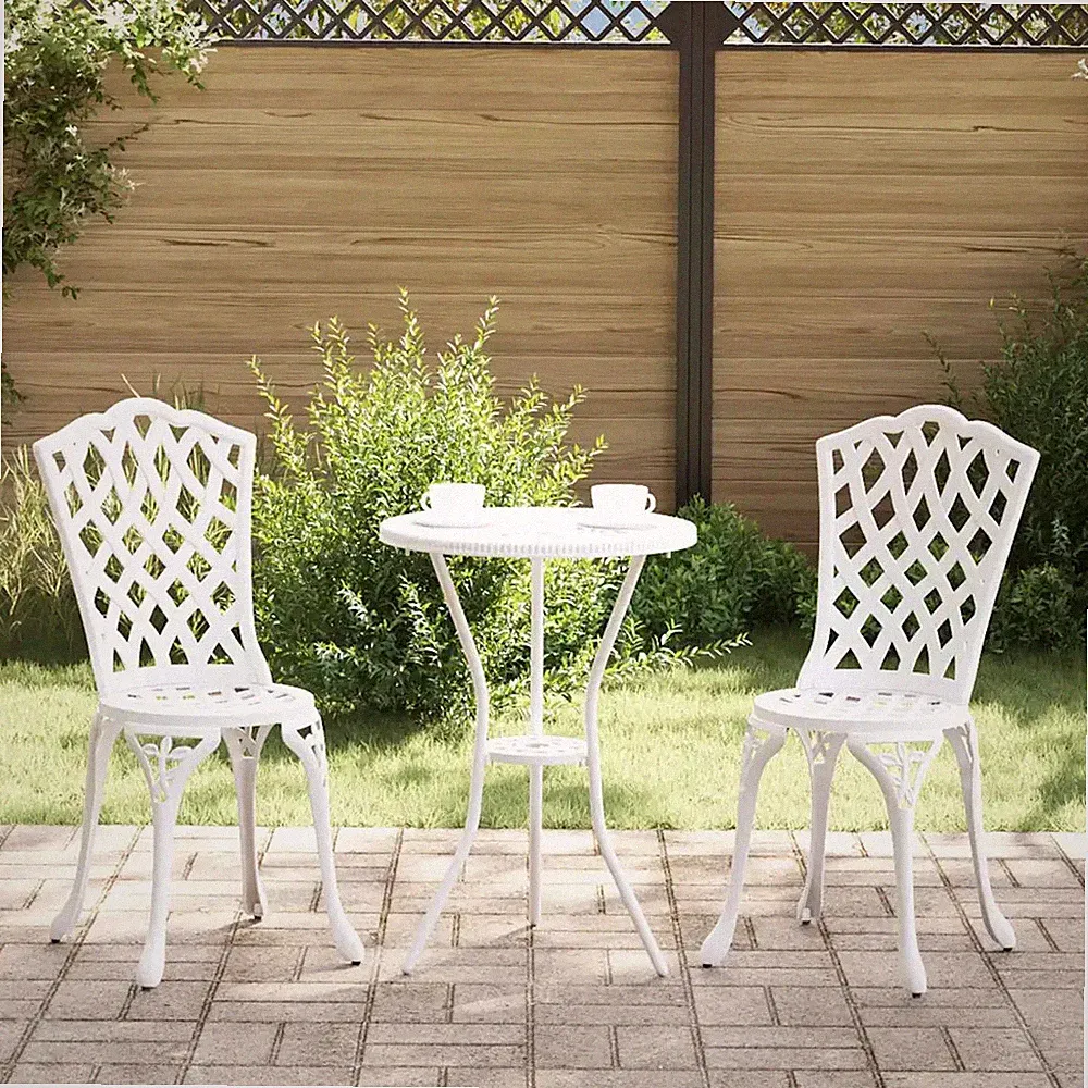 Garten Bistro Set 3 pcs Aluminium Gartenmöbel Terrassengastronomie-Set vidaXL