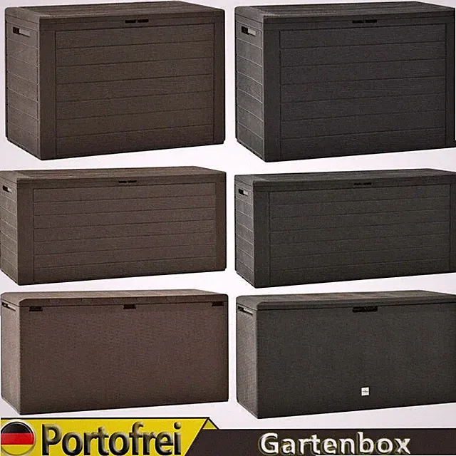 Garten Box Auflagenbox Aufbewahrungsbox Kissenbox Truhe Braun/ Anthrazit