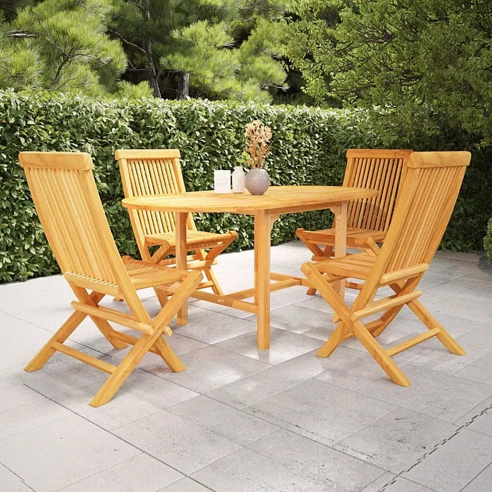 Garten Essgruppe Gartenmöbel Gartengarnitur 5-tlg. Massivholz Teak