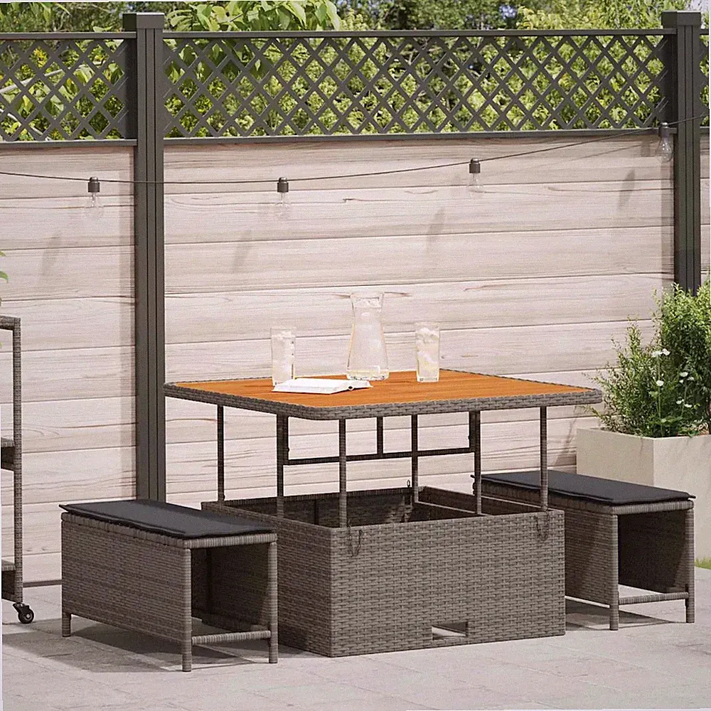 Garten Essgruppe Poly-Rattan Gartenmöbel Modernes Design Esszimmermöbel vidaXL