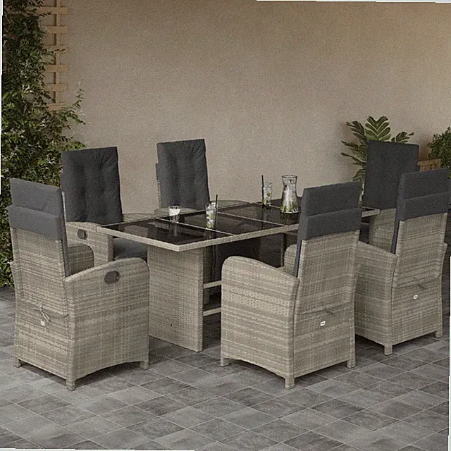 Garten Essgruppe Sitzgruppe Essgarnitur Gartengarnitur Poly Rattan vidaXL