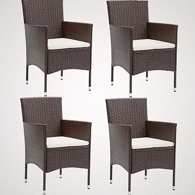 Garten Essstuhl Gartenstuhl Gartensessel Stuhlset 4 Stk. Poly Rattan vidaXL