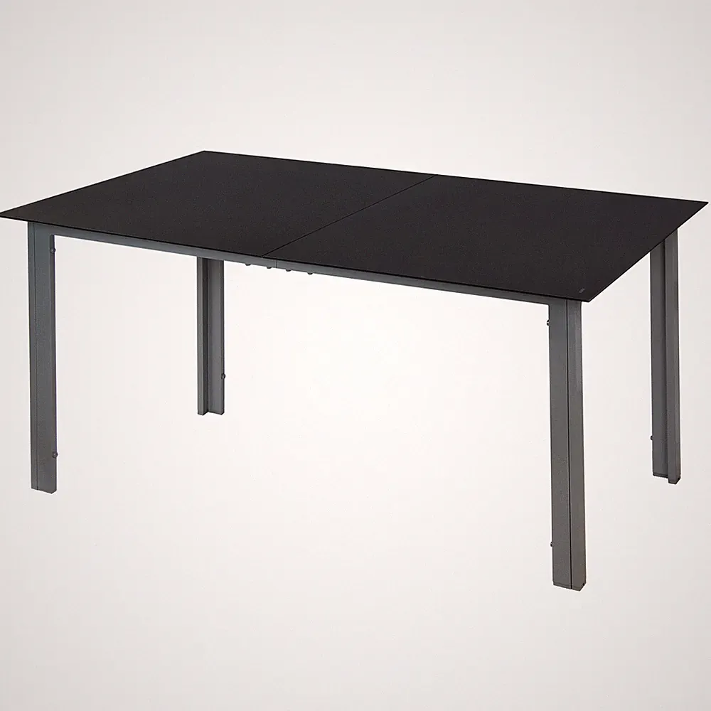 Garten Esstisch Glastischplatte 150 x 90 x 75 cm Gartentisch Tisch Aluminium