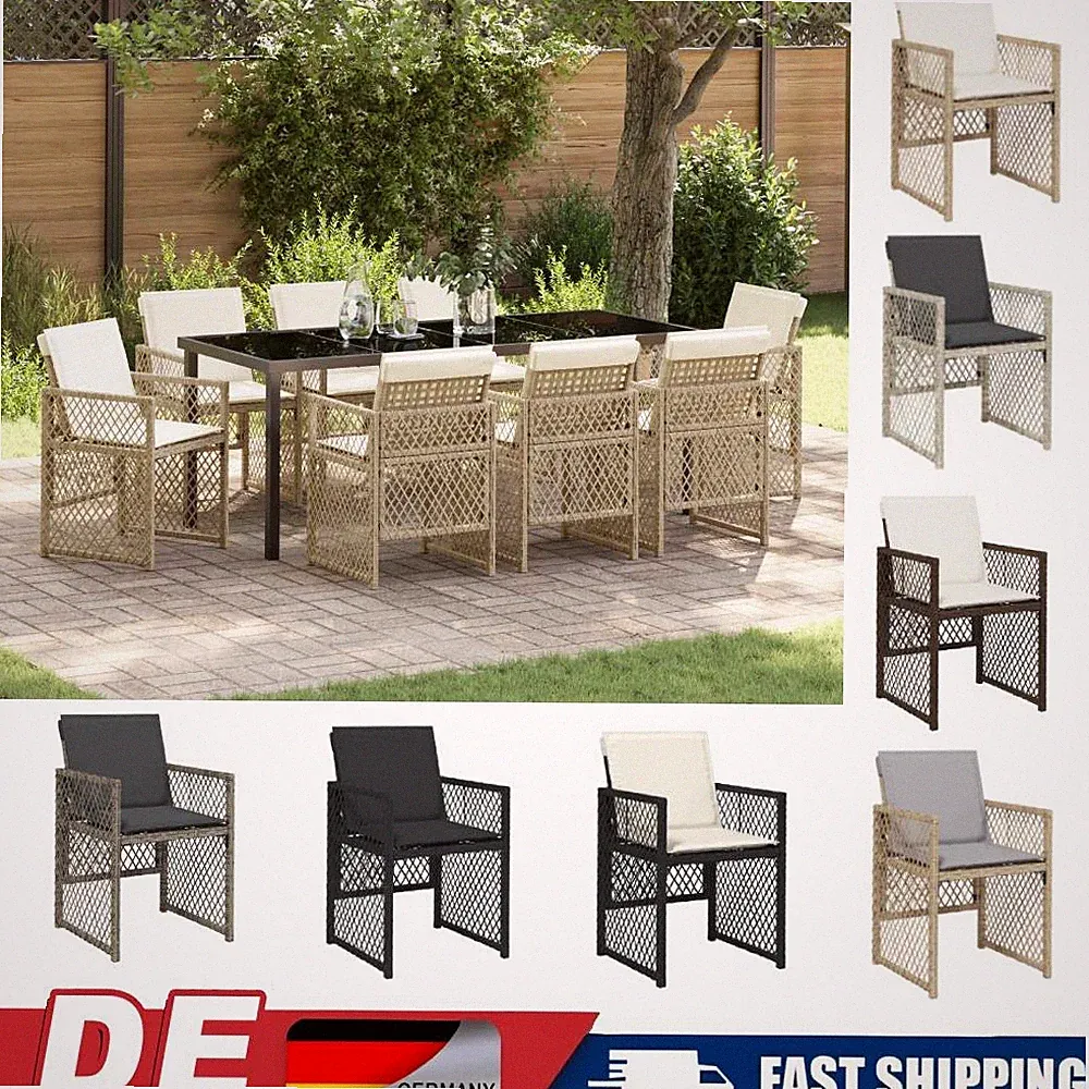 Garten Esszimmer Set Esstisch Set mit Kissen gartenmöbel 4-8sitzer Esszimmer Set