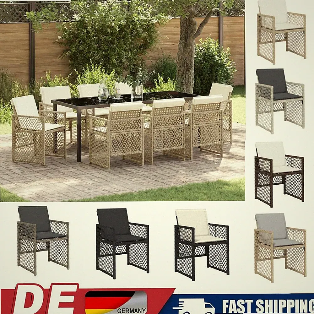 Garten Esszimmer Set Esstisch Set mit Kissen gartenmöbel 4-8sitzer Esszimmer Set