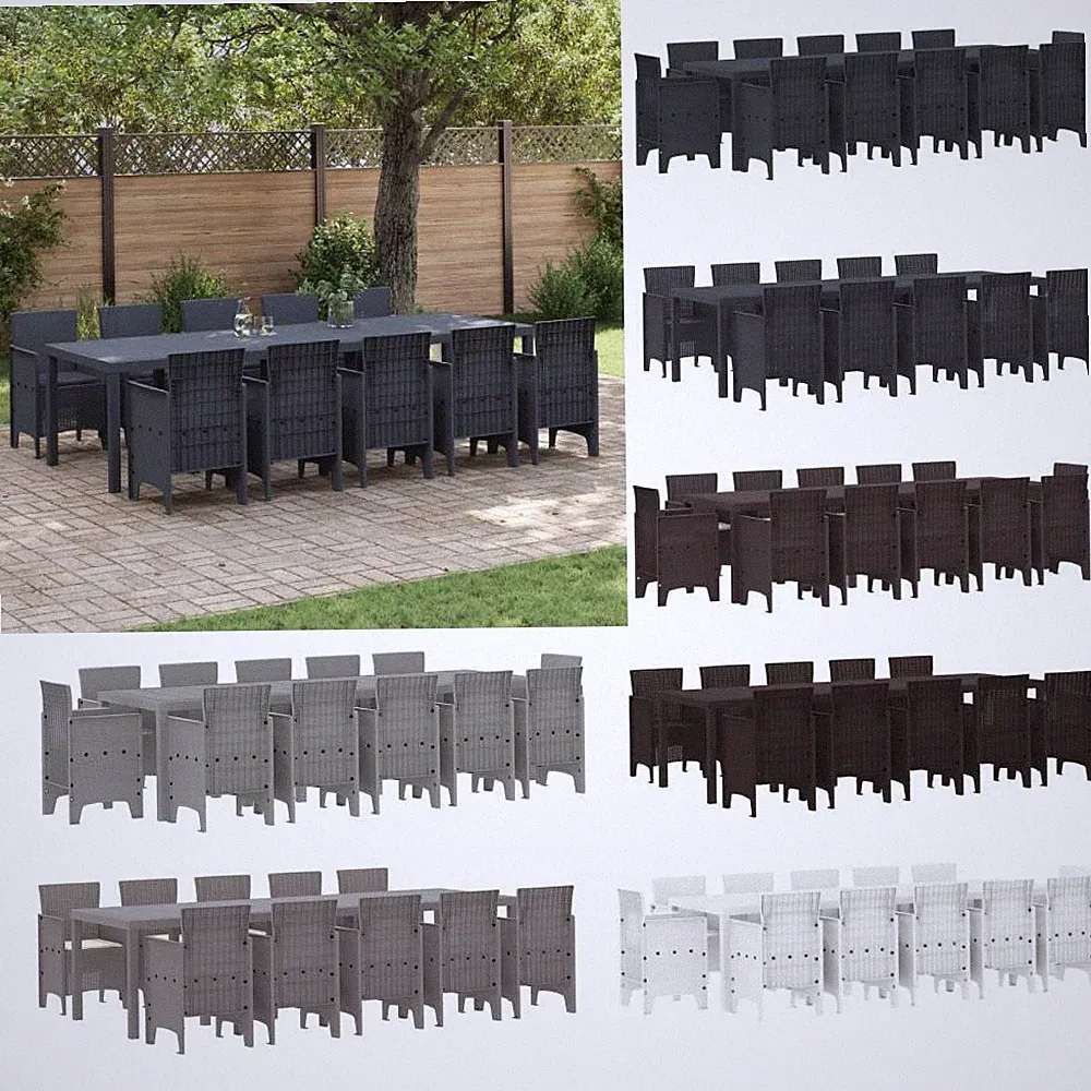Garten Esszimmer Set mit Kissen 13 pcs terrassenmöbel outdoor-sitzplätze vidaXL
