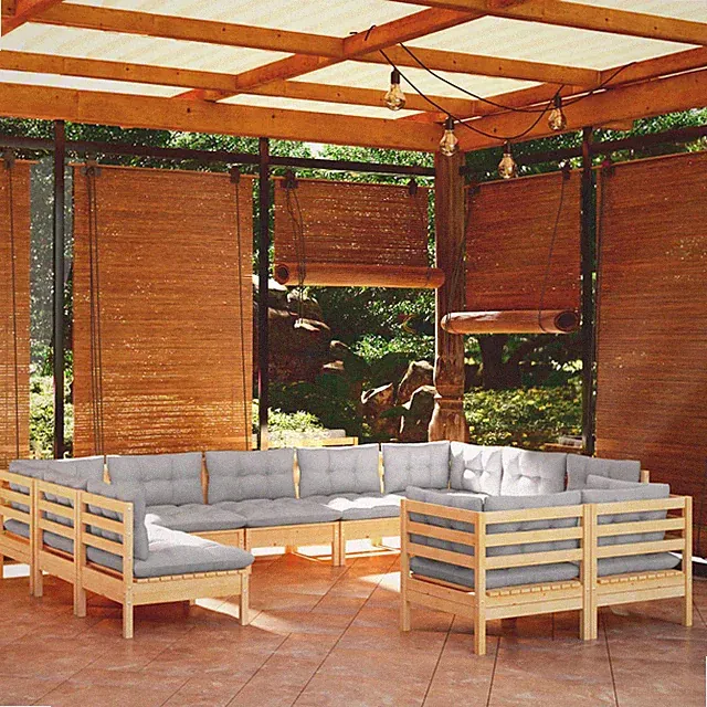 Garten Lounge Set Gartenmöbel Sofa Sitzgruppe 11-tlg. Kiefer Massivholz vidaXL