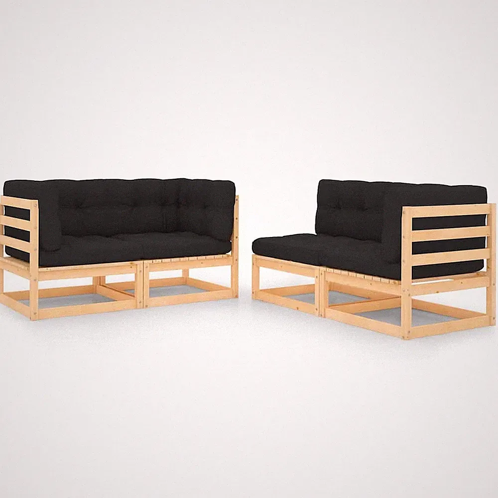 Garten Lounge Set Gartenmöbel Sofa Sitzgruppe 4-tlg. Kiefer Massivholz vidaXL