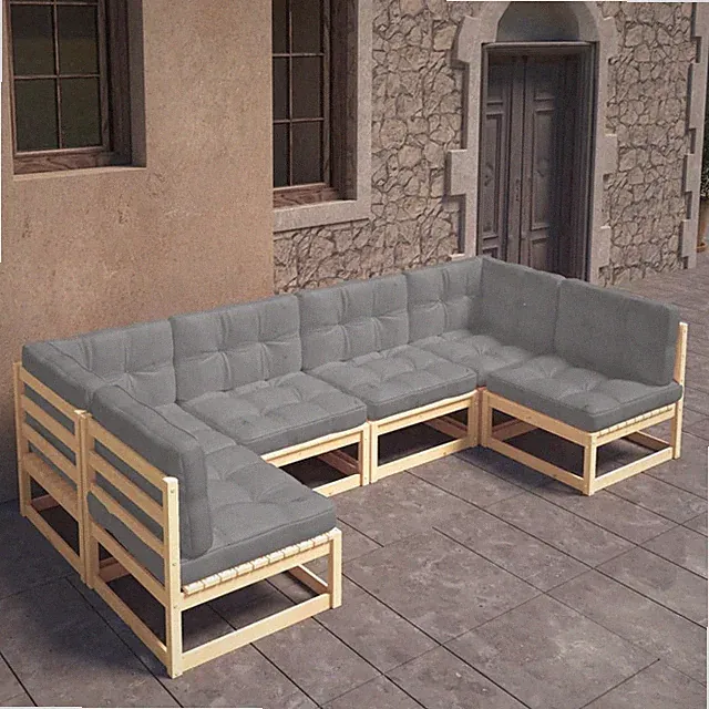 Garten Lounge Set Gartenmöbel Sofa Sitzgruppe 6-tlg. Kiefer Massivholz vidaXL