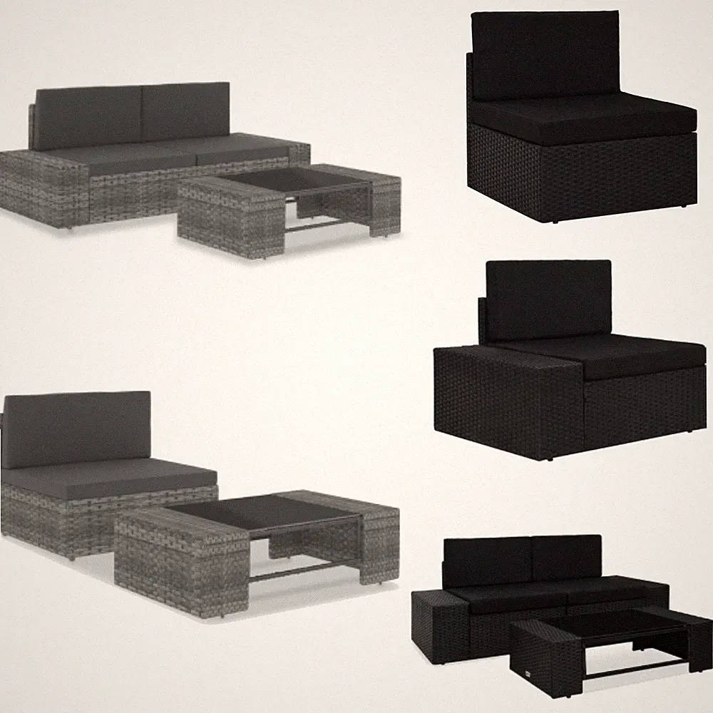Garten-Lounge-Set Loungemöbel Sitzgruppen Lounge-Set Gartensofa-Set Poly Rattan