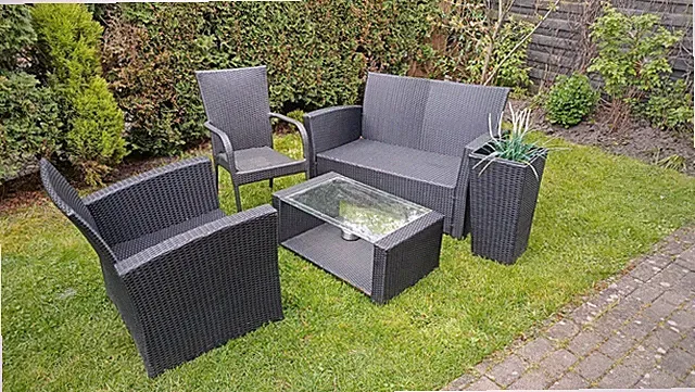 Garten Lounge Set mit Auflagen Sitzgruppe Gartenmöbel Sofagarnitur PVC vidaXL