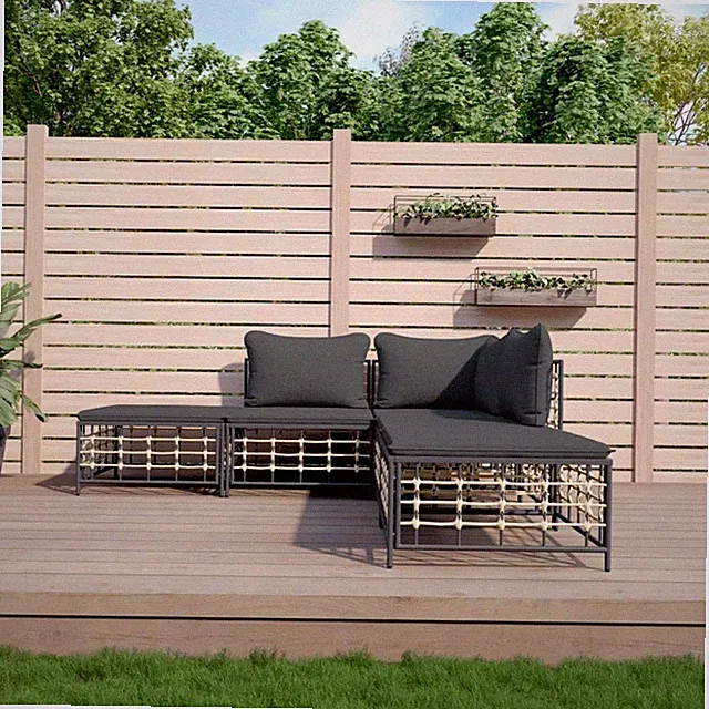 Garten Lounge Set mit Kissen Gartenmöbel Sitzgruppe Sofa Poly Rattan vidaXL