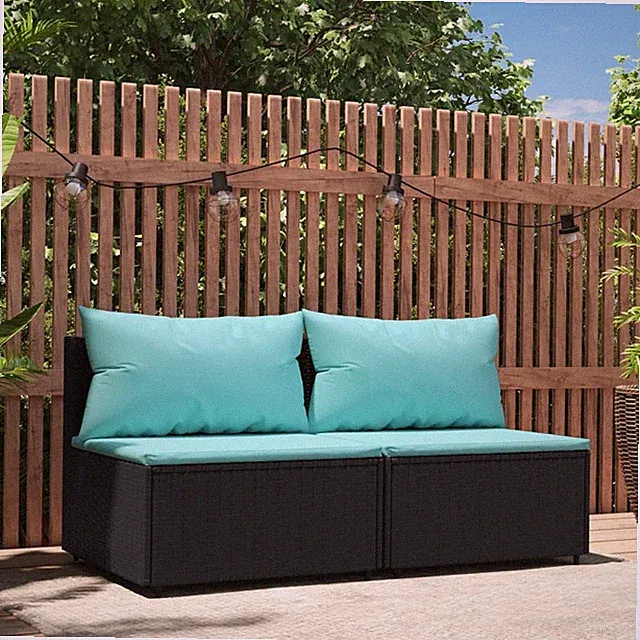 Garten-Mittelsofa Lounge Sitzgruppe Garnitur Gartenmöbel Gartensofa Poly Rattan