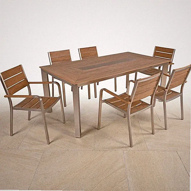 Garten Sitzgruppe Florence 7tlg für 6 Personen Garnitur Gartenset champagner