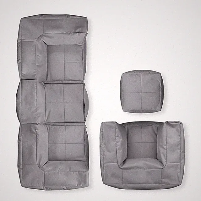 Garten Sitzgruppe Lounge Sitzecke Sitzsack Sofa Couch Sessel Hocker Garnitur