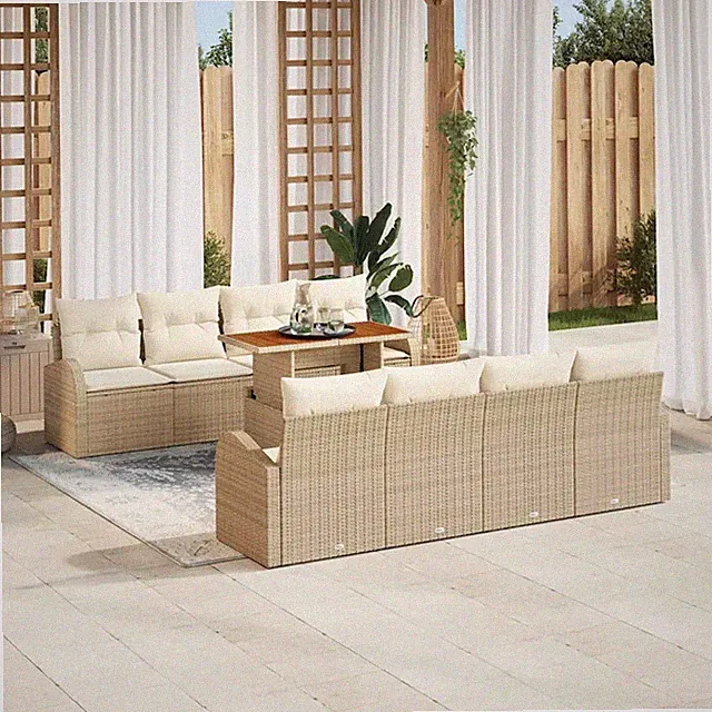 Garten-Sofa-Set mit Kissen 7 stk. Essgruppe Gartenmöbel Terrassen vidaXL